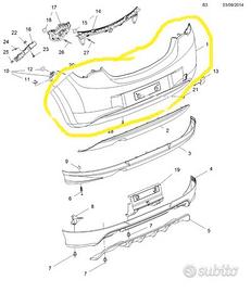 Paraurti posteriore con sensori opel corsa-e