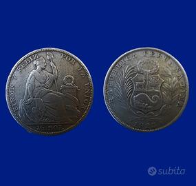 ARGENTO 1/2 sol 1923 moneta RARA