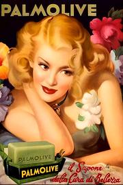 Sapone Palmolive poster pubblicità vintage