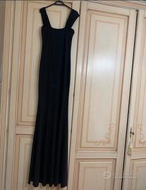 Vestito lungo nero elegante e fine