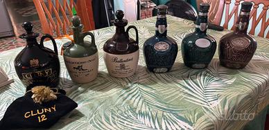 Bottiglie fiaschetti whisky da collezione vuote