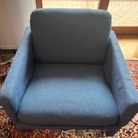 4 poltrone blu con rotelle