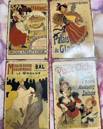 4 quadretti vintage in ferro