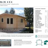 casetta in legno 4x4 spessore 35mm - blockhouse