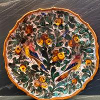 Grande piatto vintage in maiolica