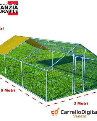 Gabbia Galline 3x6 m x h 2 m – 18 mq - giallo