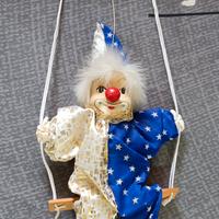 Marionetta clown pagliaccio vintage in ceramica 