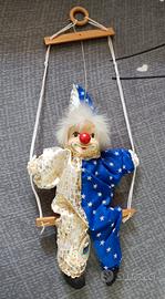 Marionetta clown pagliaccio vintage in ceramica 