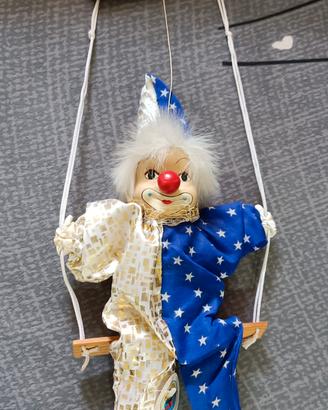 Marionetta clown pagliaccio vintage in ceramica 