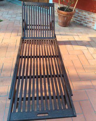 lettino da giardino in legno 