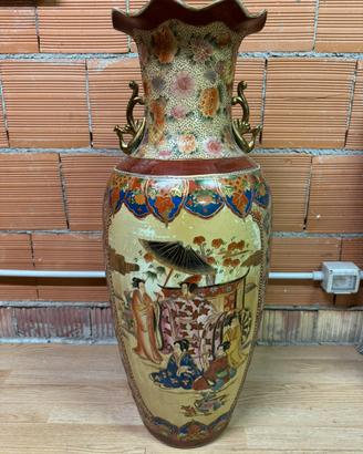 Vaso orientale grande in ceramica - dipinto a mano