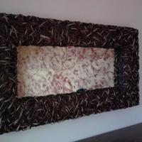 Specchio cornice in rattan