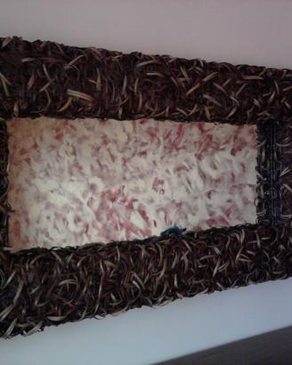 Specchio cornice in rattan