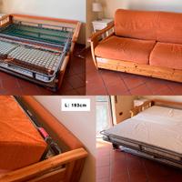 2 Armadi in bambù + divano letto in legno
