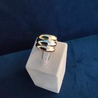 Anello a tre colori giallo rosa bianco 18 kt