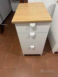 KNOXHULT Mobile base con cassetti, bianco, 40 cm