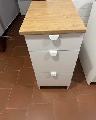 KNOXHULT Mobile base con cassetti, bianco, 40 cm
