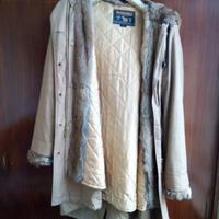 Parka con pelliccia Woolrich beige donna