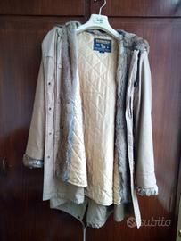 Parka con pelliccia Woolrich beige donna