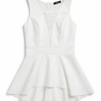 Top bianco con pizzo e balze – Zuki – Taglia S