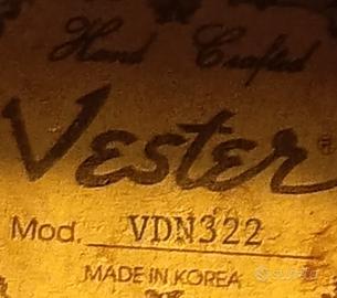 Chitarra Folk VESTER 30 anni fatta mano Liutaio