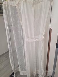 Coppia 2 Tende in Tulle Point d Esprit bianco avo