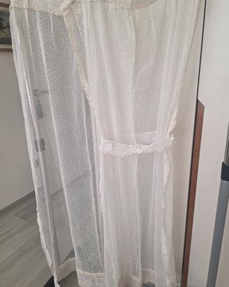 Coppia 2 Tende in Tulle Point d Esprit bianco avo