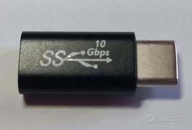 Adattatore USB-C Maschio Femmina 10Gbps Nero
