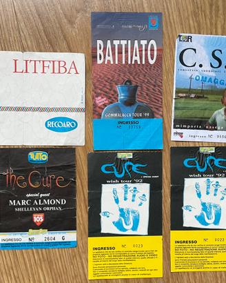 Biglietti concerti anni 80’/90’