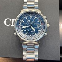 Citizen Crono Pilot blu radiocontrollato ecodrive