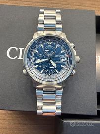 Citizen Crono Pilot blu radiocontrollato ecodrive