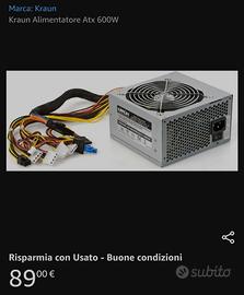 alimentatore 600w Kraun p600atx