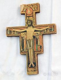 CROCE IN LEGNO ARTE SACRA ORTODOSSA RARA