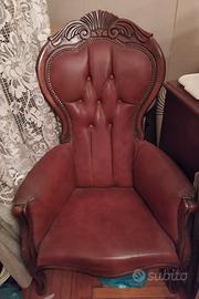 poltrona rivestite in pelle modello Chester