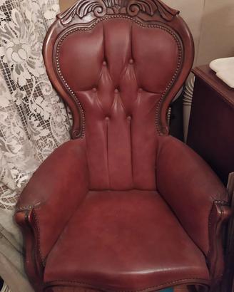 poltrona rivestite in pelle modello Chester