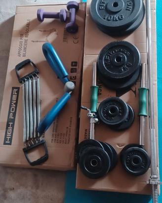 Panca piana + accessori vari