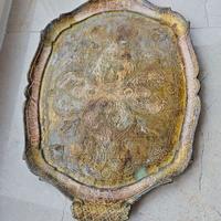 Vassoio Fiorentino Oro Vintage Plateau Florentin