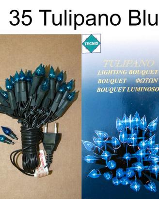 Luci Natale Bouquet Tulipano Blu 35 Piselli a Tuli