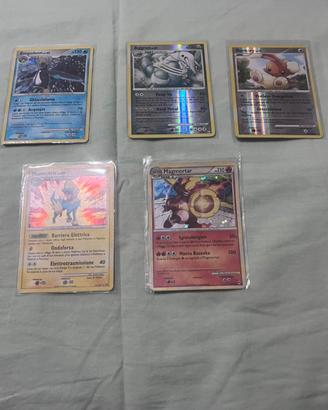 Lotto 5 carte pokemon semi vintage