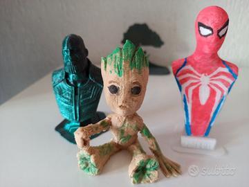 Action figures dipinti a mano- Spider man, Baby Gr