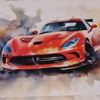 Quadro Dodge Viper SRT-10 stampa artistica 71x51 f