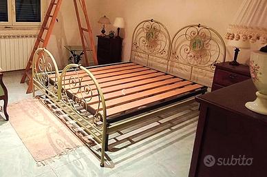 letto ferro battuto decorato