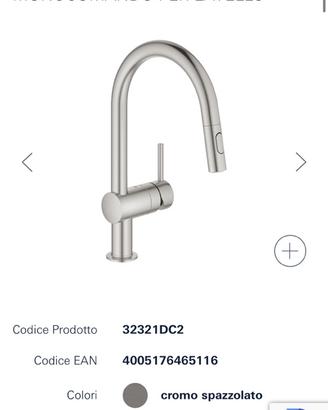miscelatore con doccia estraibile Grohe Minta