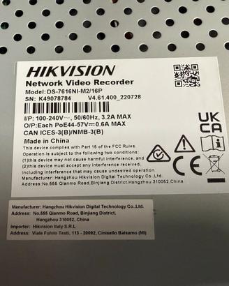 Hikvision nvr DS-7616NI-M2/16P