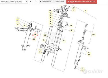 Piastra irrigidimento Aprilia Red Rose AP8203314