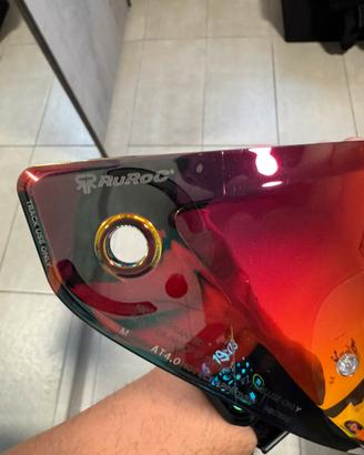 Visiere ruroc at4.0 red iridescent e trasparente