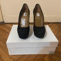 Scarpe donna nere tacco alto e plateau