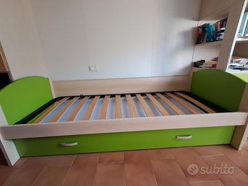 struttura letto singolo con rete + rete estraibile