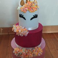 Torta scenografica finta - Tema Unicorno