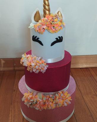 Torta scenografica finta - Tema Unicorno